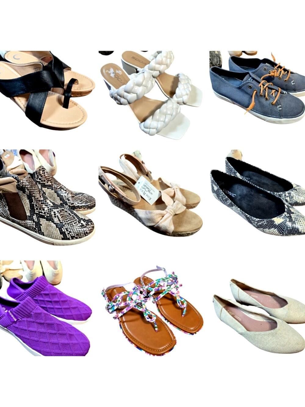 Bulk Women’s Flats Sandals Shoe Lot Of 9 Name Brand Wholesale Reseller Great ROI